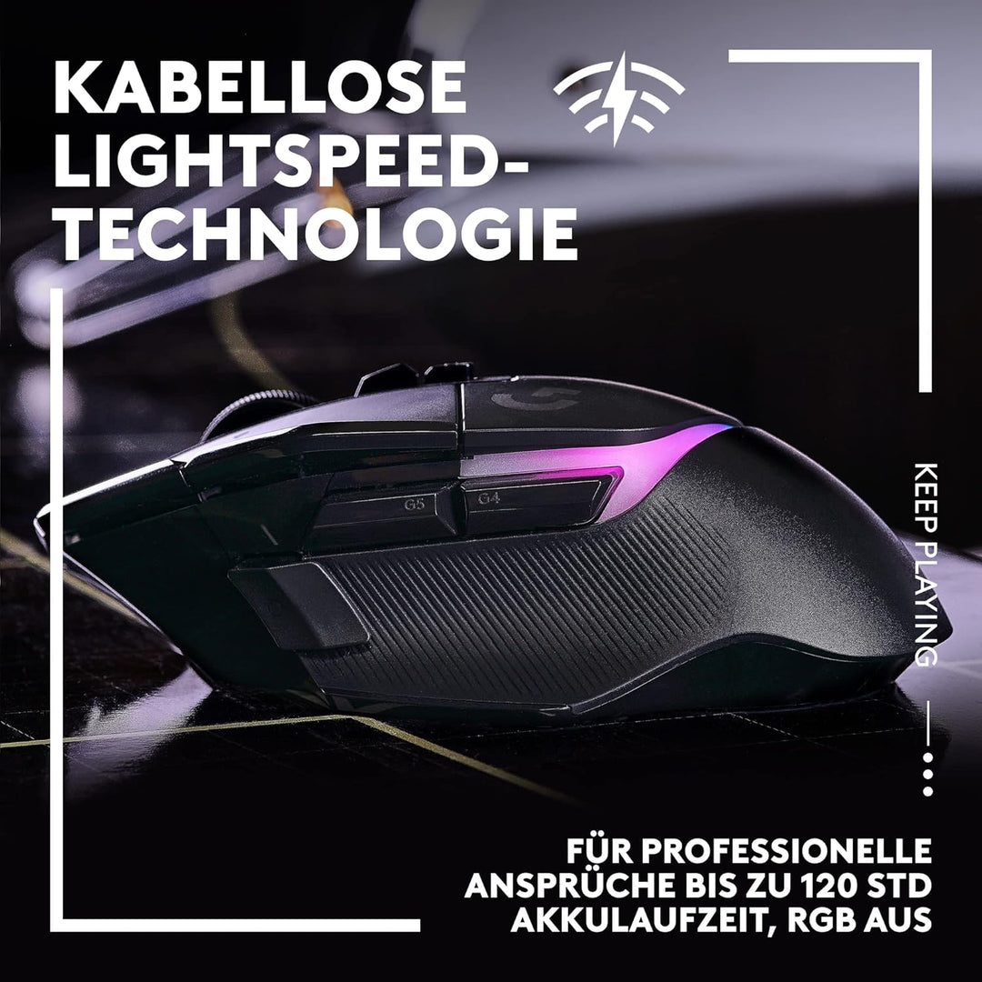 Logitech G502 X PLUS LIGHTSPEED Kabellose RGB-Gaming-Maus - Optische Maus mit LIGHTFORCE Hybridschal
