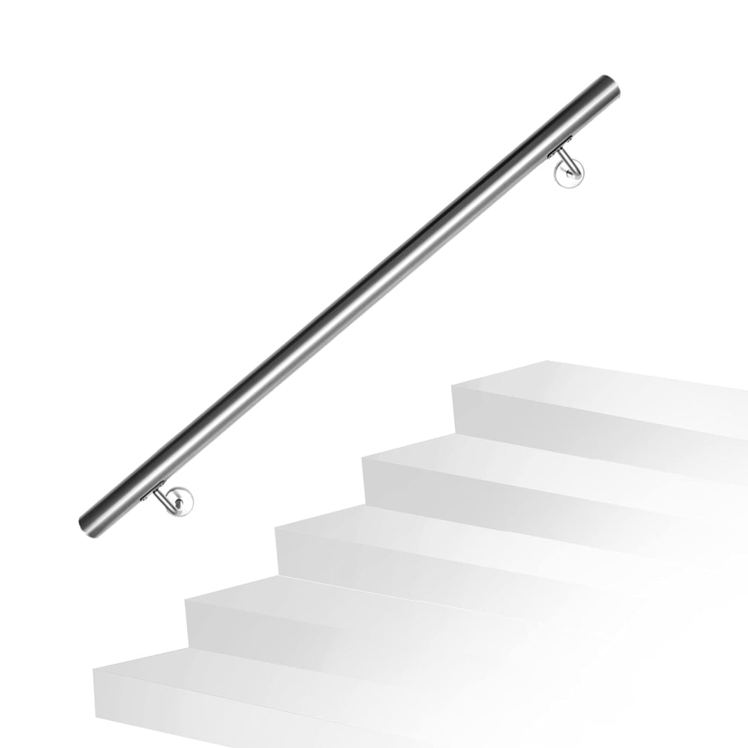Edelstahl Handlauf Treppengeländer Geländer Wandhandlauf Wand Treppe mit Wandhalterung und Endkappen