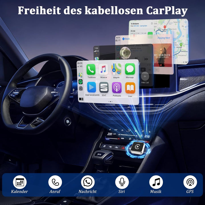 2 in 1 Carplay Wireless Adapter & Android Auto Adapter,USB-A/Typ-C Wired Auf Wireless Kompatibel Mit