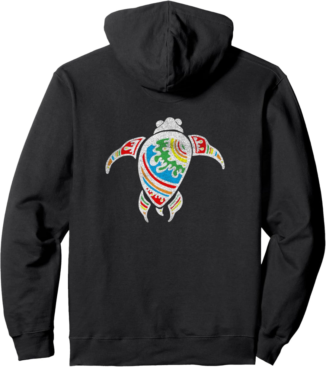 Tribal Sea Turtle Spirit Animal distressed Pullover Hoodie
