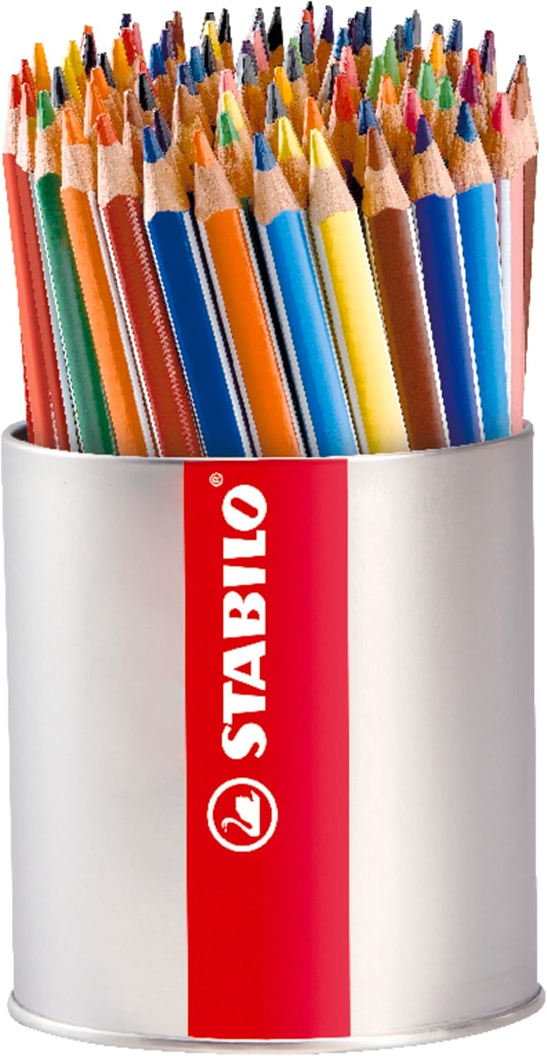 Dreikant-Buntstift - STABILO Trio dick - 92er Display - mit 92 Stück sortiert in 18 Farben, 92er Dis