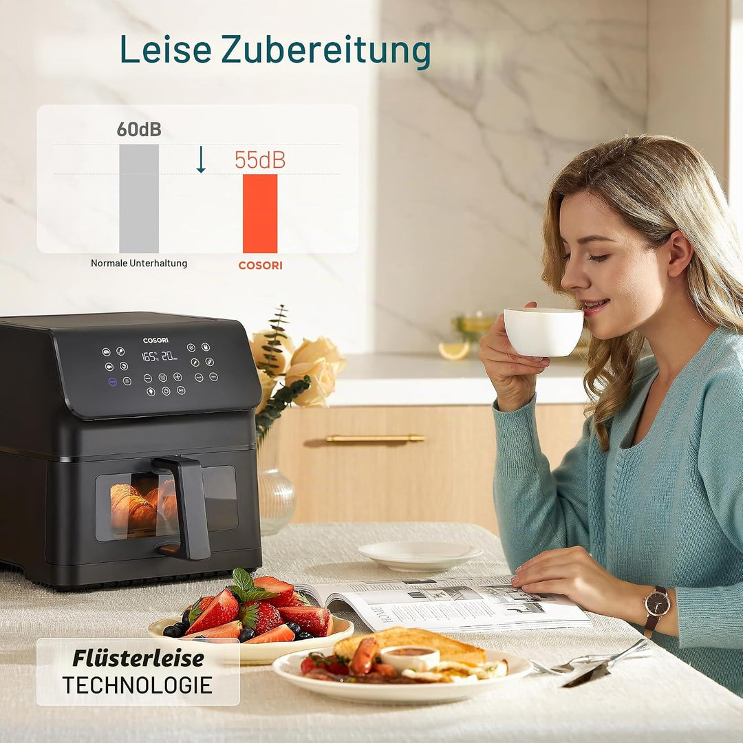 COSORI Luftfritteuse 6,2 Liter mit Fenster, 1700 W, Air Fryer mit 12 Funktionen (Backen und Braten),