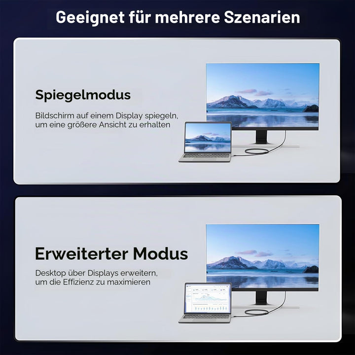 USB C auf DisplayPort 2.1 Kabel, 16K 30Hz 8K 60Hz 4K 240Hz, Thunderbolt 4/3 zu DP Cabel 40Gbps, komp
