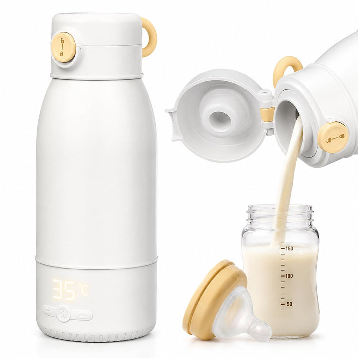 Tragbarer Flaschenwärmer Baby Unterwegs - Grosse 500ml Kapazität, Pasteurisierung, Kindersicherung g
