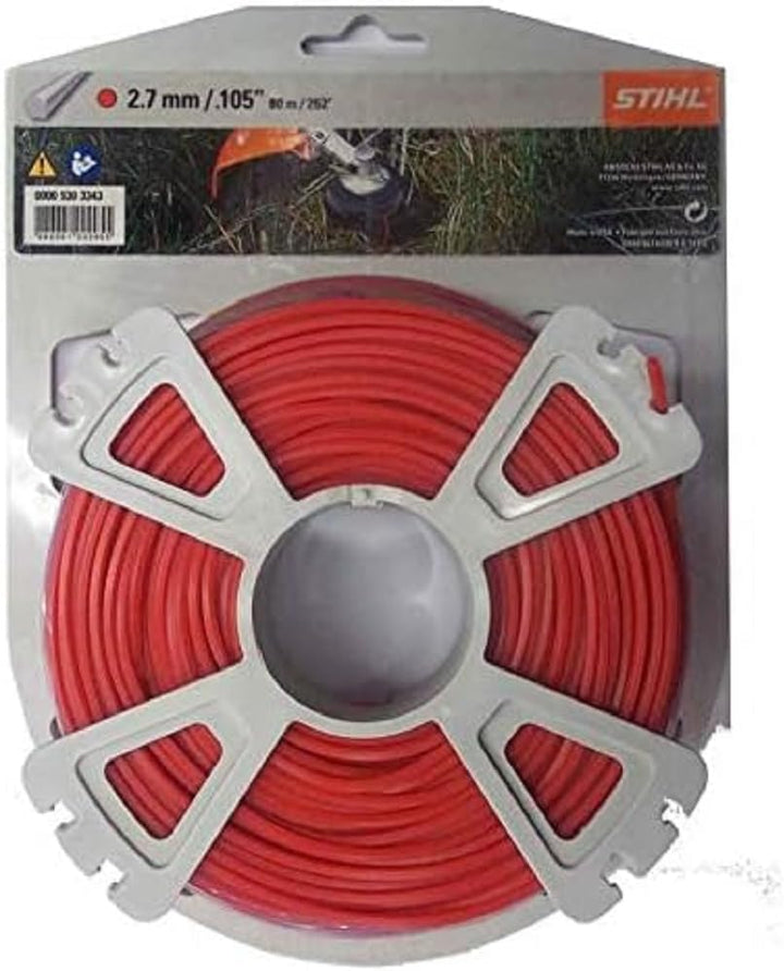 Stihl Mähfäden fünfeckig Rolle 2,7 mm 77 m rot 2,7 mm x 77 m, 2,7 mm x 77 m