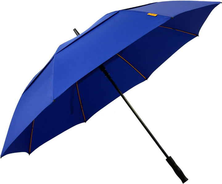 Falcone Parapluie de golf homme à ouverture automatique - Résistant au vent Bleu baleines oranges Re