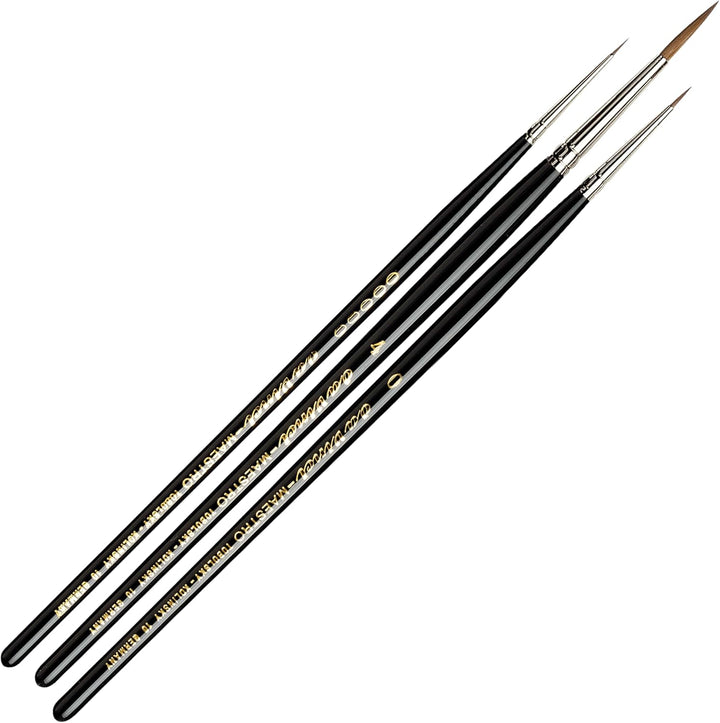Da Vinci 5500 Serie Aquarellpinsel-Set, Borsten, schwarz, 30 x 30 x 30 cm Geschenkset mit 3 Pinseln