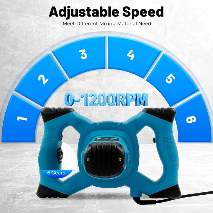 1500 W Mörtelrührer 930 r/min Betonmischer 220 V Handrührwerk 6-Gang Einstellbar Profi Rührwerk Honi