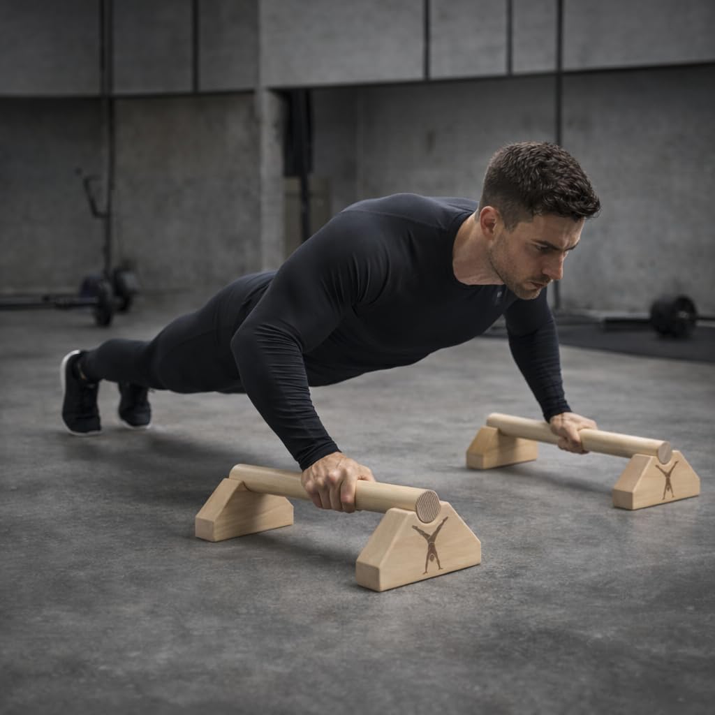 MAMOI® Parallettes zum Trainieren, Calisthenics, Liegestützgriffe, Fitness, Trainingsbarren, stabil