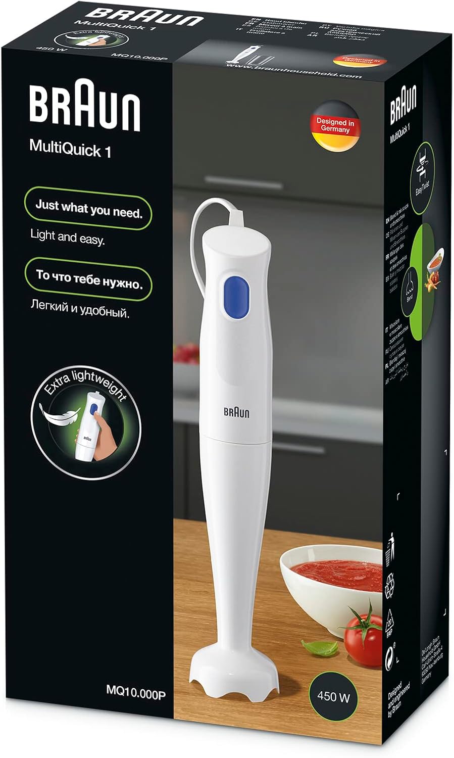 Braun Household Stabmixer MQ10.000P MultiQuick 1 - Extra Leichter Pürierstab mit EasyTwist System, 4