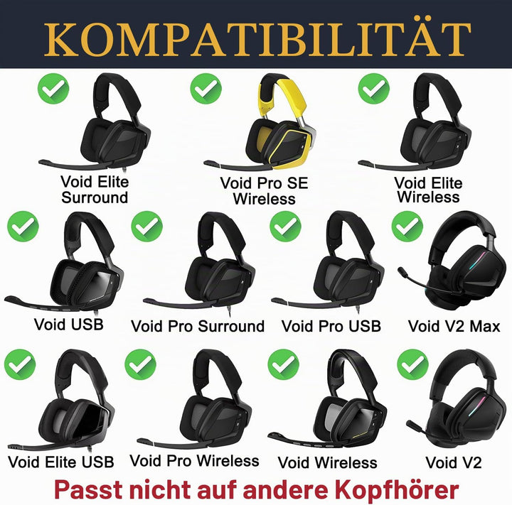 SOULWIT Kühlgel Ersatz Ohrpolster für Corsair Void/Void v2/Void Pro/Void Elite/Surround kabelgebunde