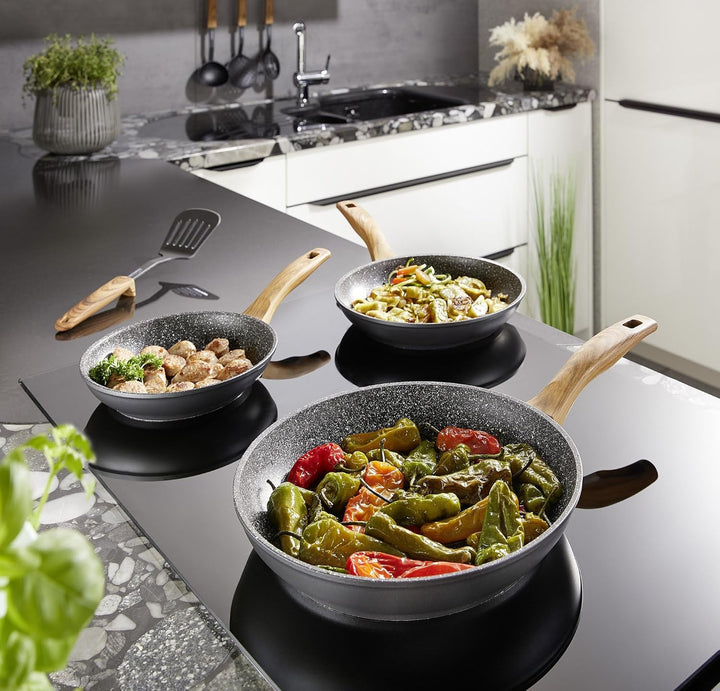 STONELINE Back to Nature Bratpfanne 24 cm, Made in Germany, antihaft beschichtete Pfanne mit echten