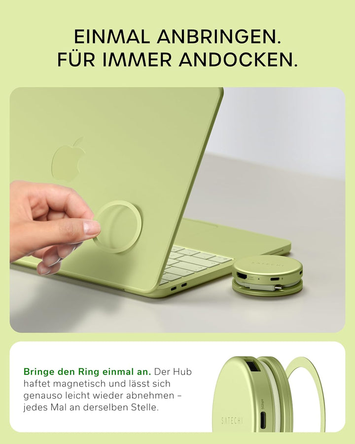 SATECHI USB-C Hub OntheGo™ 5-in-1, HDMI 4K@60 Hz, Zitrus | PD 60 W, SD-Kartenleser, USB-A und USB-C