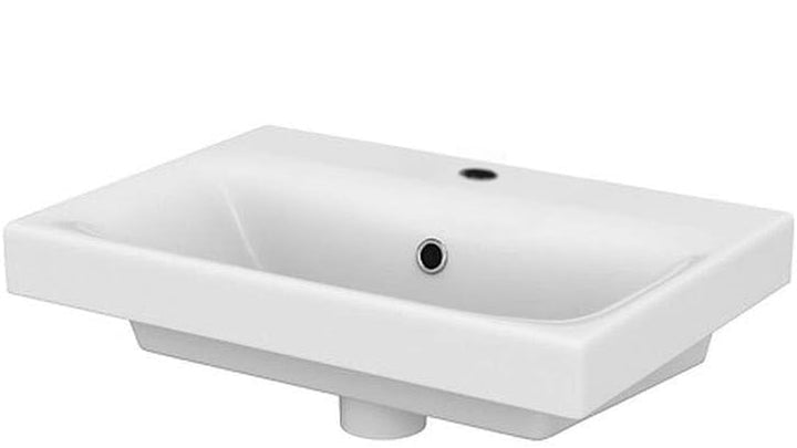 VBChome Kollektion Moduo slim 50 cm x 35 cm Waschtisch für Unterschrank Einbau Waschbecken mit Überl
