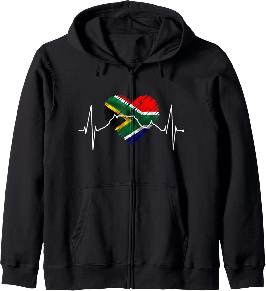 Kapstadt Skyline Herzschlag Südafrika Flagge Fan Tafelberg Kapuzenjacke