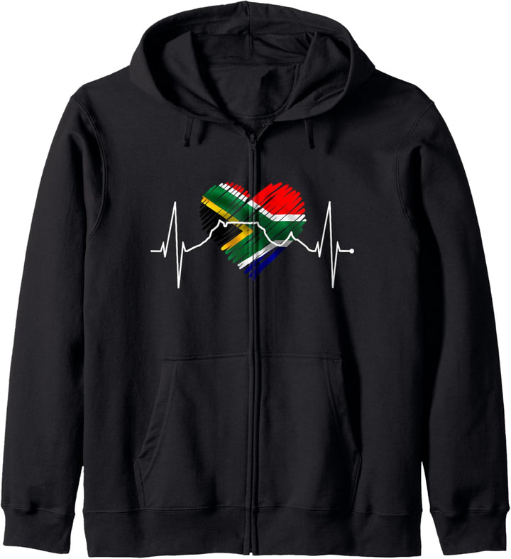 Kapstadt Skyline Herzschlag Südafrika Flagge Fan Tafelberg Kapuzenjacke