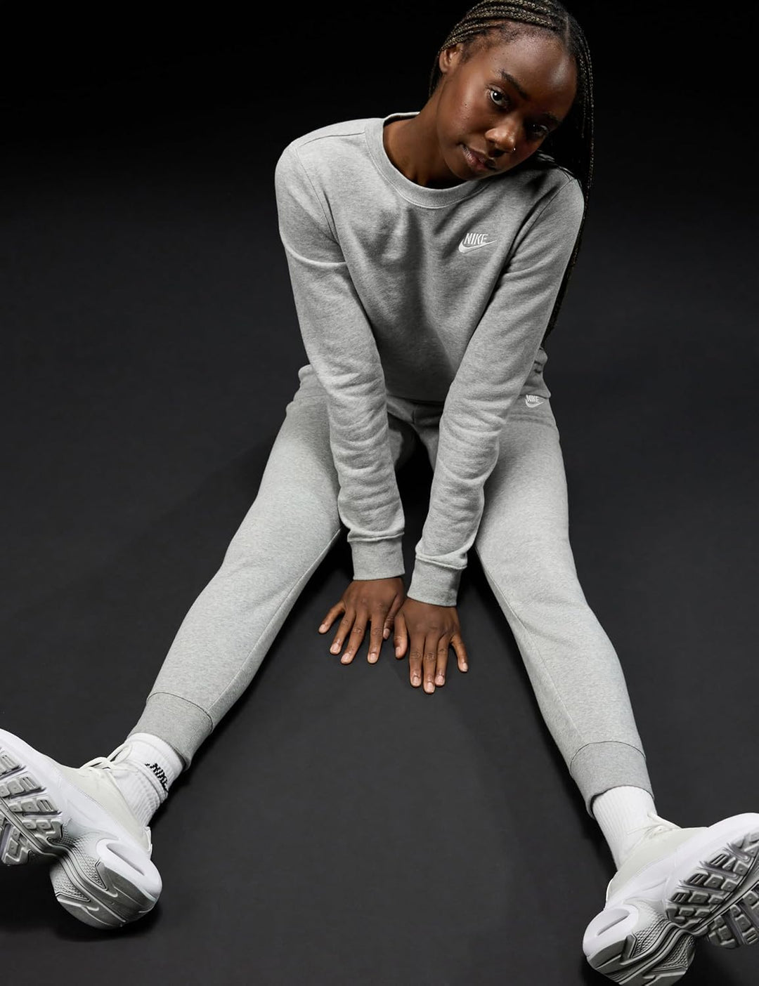 Nike Damen Hose NSW Club M Dk Grey Heather/White, M Dk Grey Heather/White