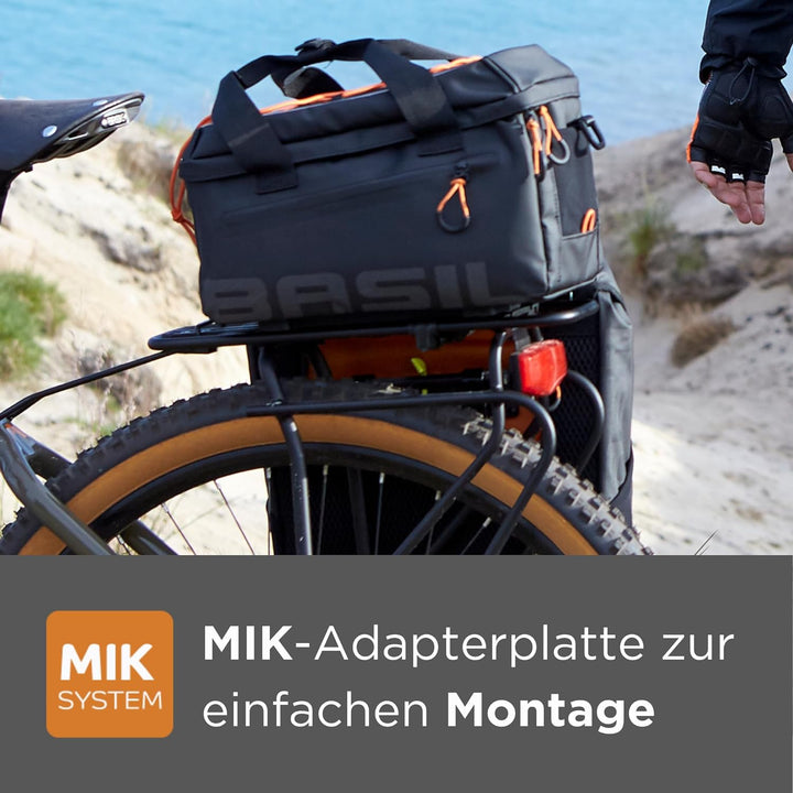Basil Gepäckträgertasche Miles mit MIK Adapter Black Slate, Black Slate