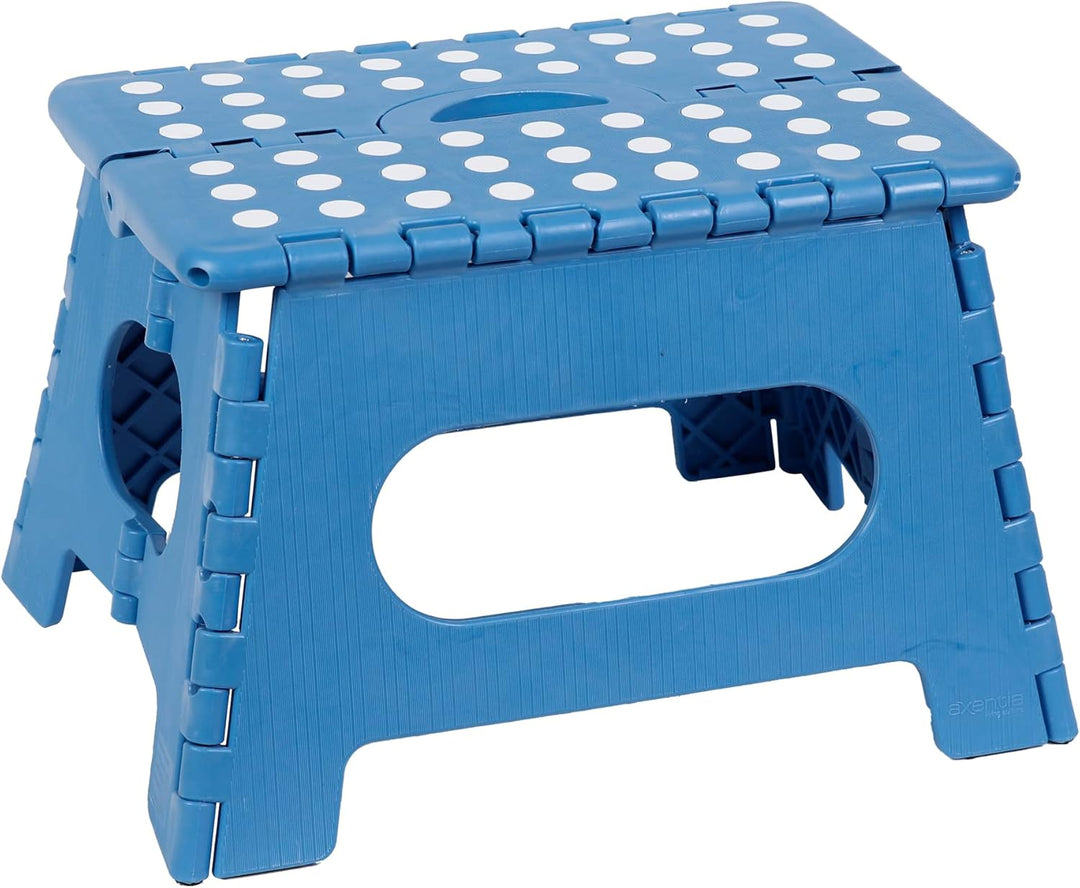 axentia Klapphocker aus Kunststoff, stabil bis 150 kg, in grau oder blau, ca. 34,5 x 22 x 27 cm