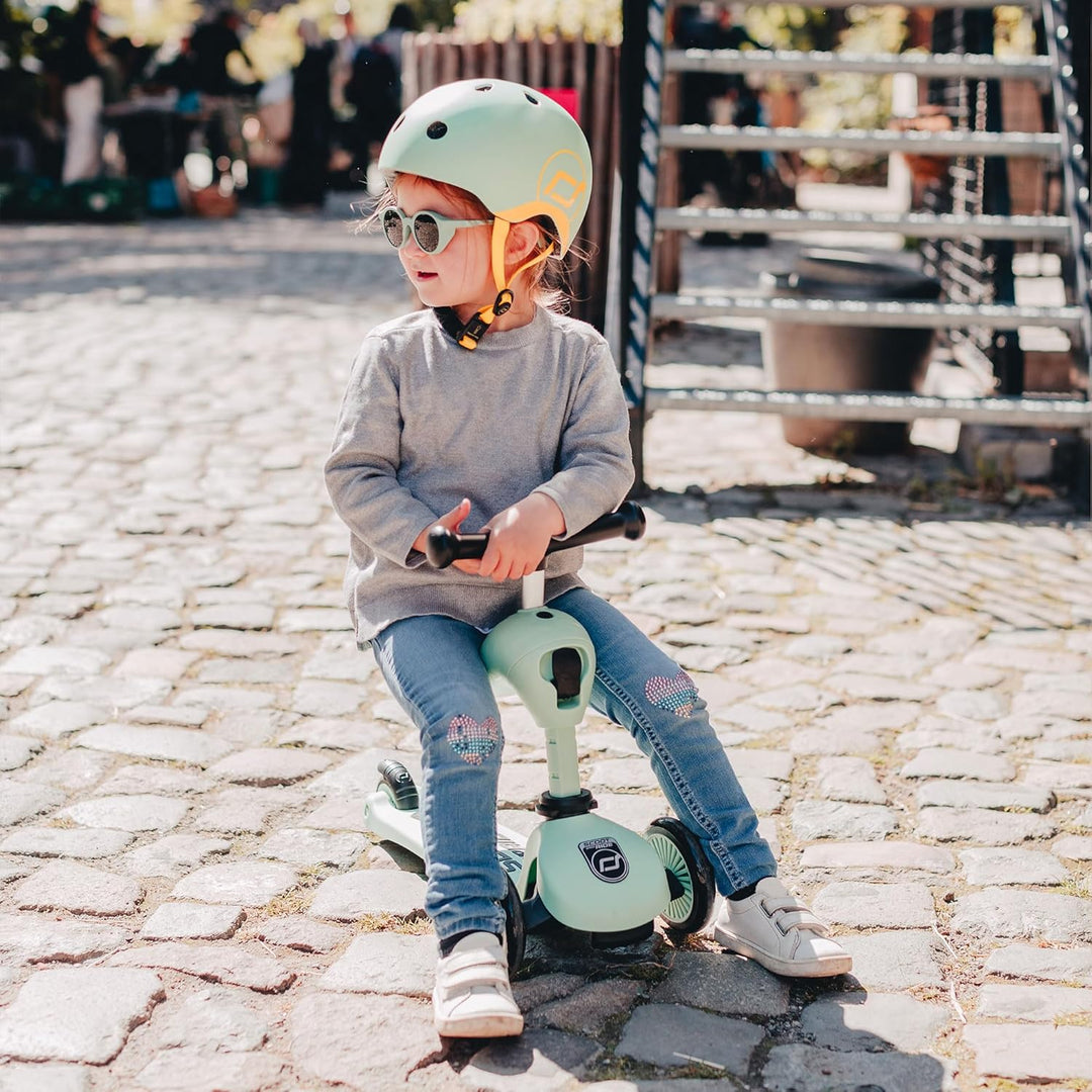 Scoot & Ride Unisex – Babys Highwaykick 1 Kickboard mit Sitz Grün 57.5 x 17.5 x 26.5 cm Single, Grün