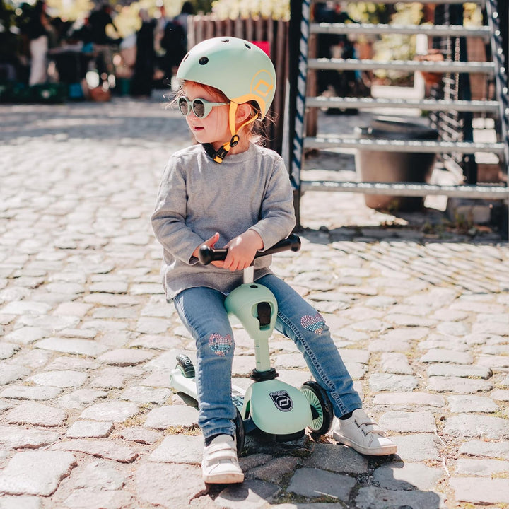 Scoot & Ride Unisex – Babys Highwaykick 1 Kickboard mit Sitz Grün 57.5 x 17.5 x 26.5 cm Single, Grün