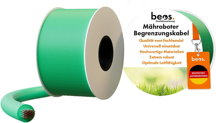 BEOS® PREMIUM Begrenzungskabel für Mähroboter - Universell kompatibel – hochwertiger Begrenzungsdrah