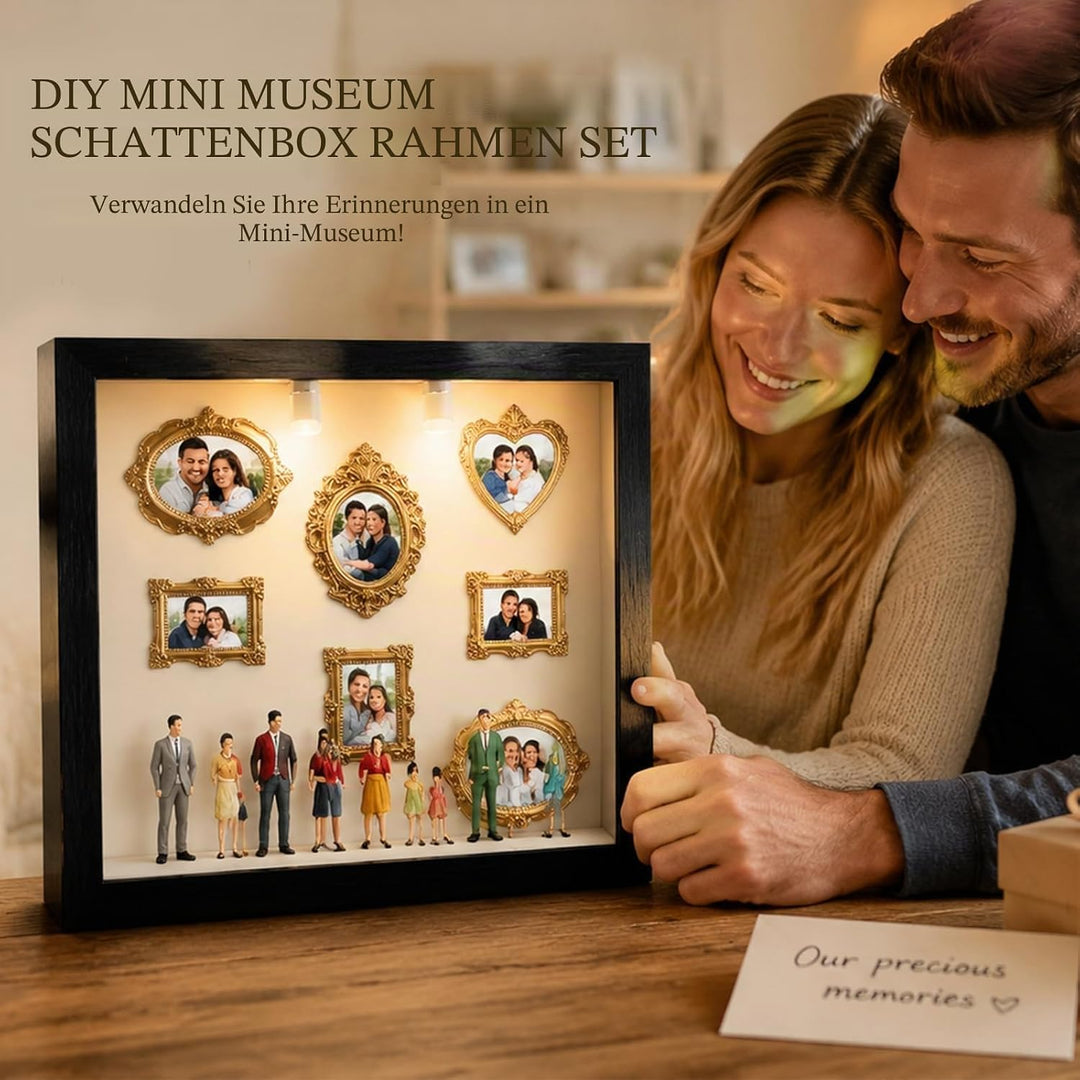 DIY Mini Museum Silhouette Box, Foto Erinnerungsanzeige Set, Fotospeicher Bilderrahmens mit 8 Mini G