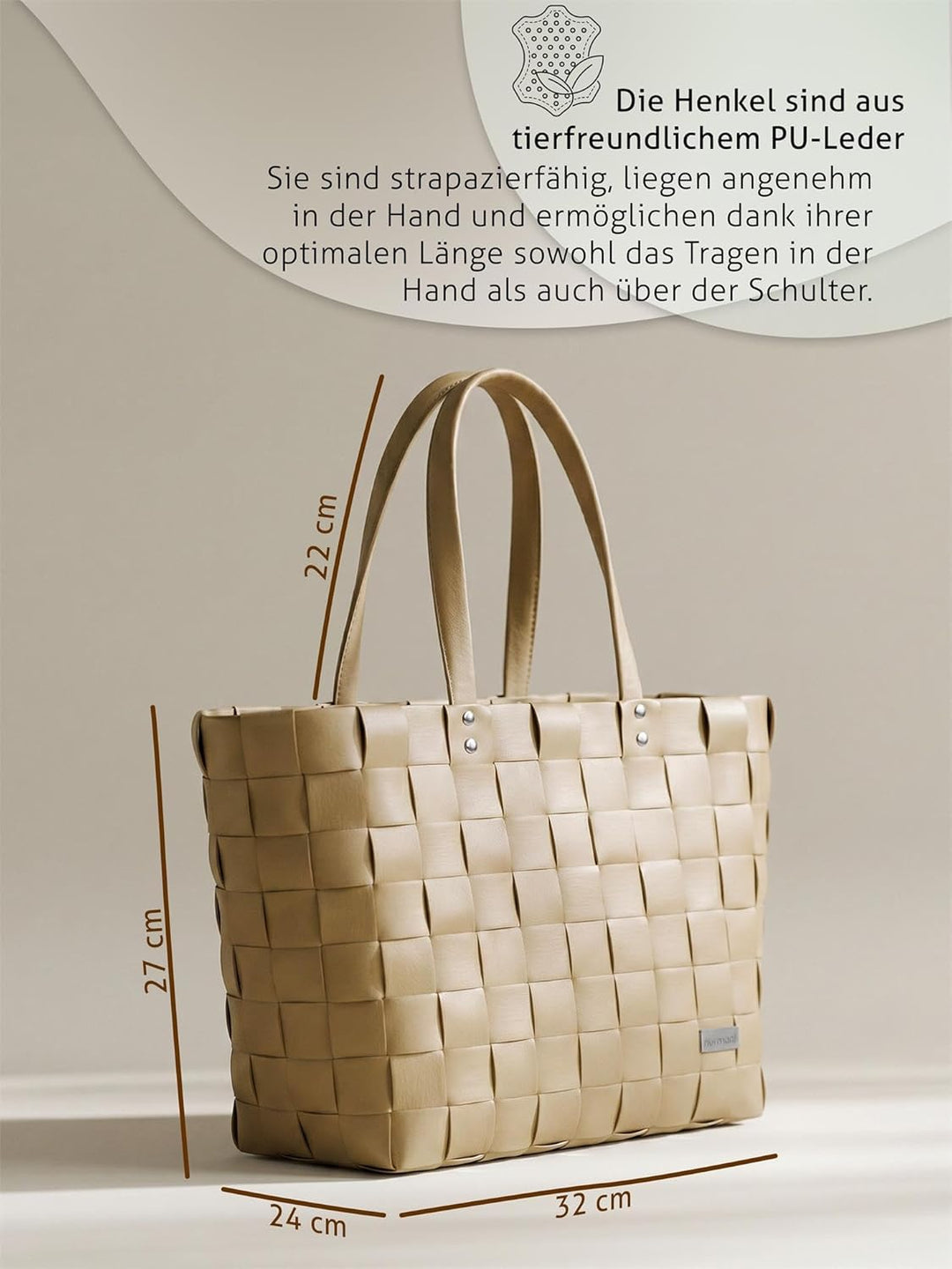 Einkaufstasche/Tragetasche mit Henkel - Einkaufskorb aus Kunststoff - Robust und Langlebend Farbe Ca