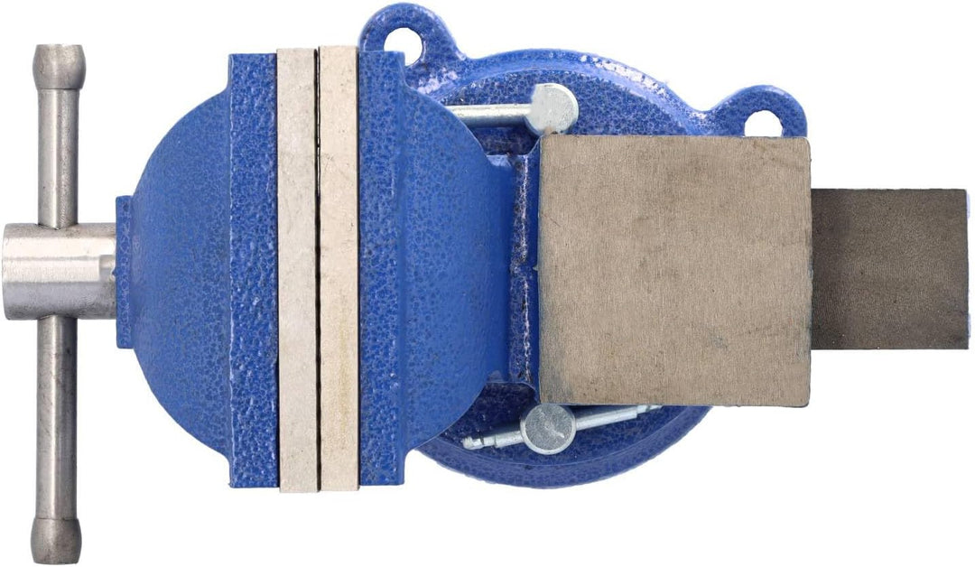 Robuster HRB Schraubstock 100/125/150 mm für Werkbank 360° drehbar (Spannweite 125mm, Gewicht 7 Kg)