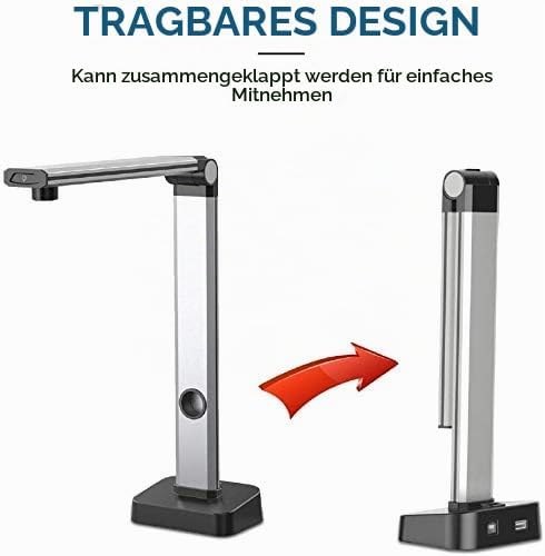 JOYUSING 14MP Buchscanner, Tragbarer High Definition Dokumentenscanner for A3, Mehrsprachige OCR, Ko