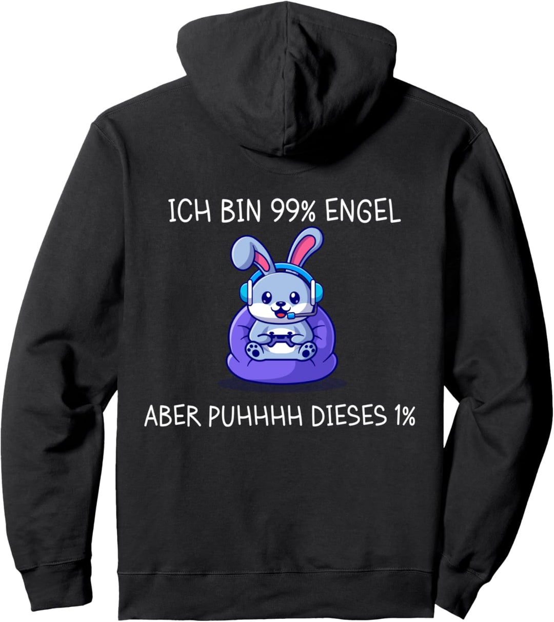 ich bin 99% engel aber puhhhh dieses 1% Häschen Hase Pullover Hoodie
