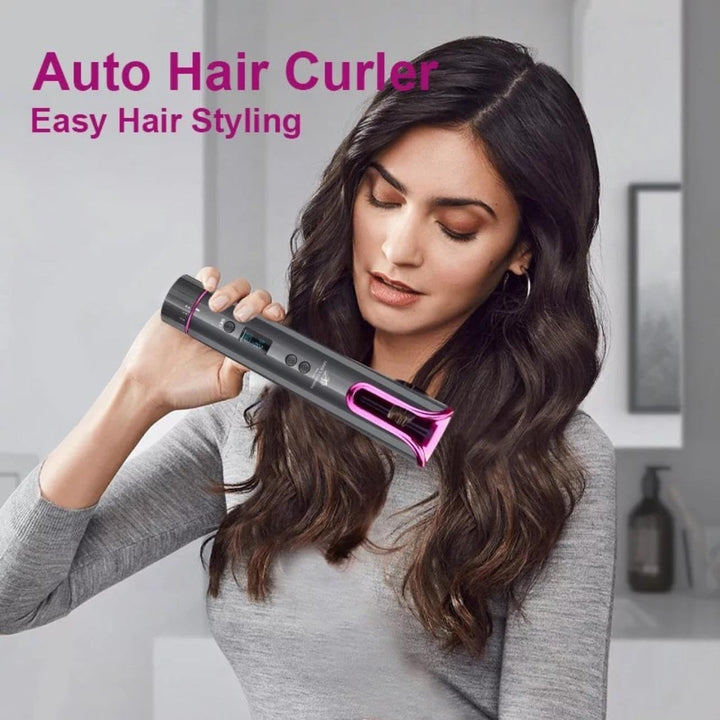 Lalano’S Cosmetics Automatischer Lockenstab – Kabelloser Smart Hair Curler mit LCD-Display, Keramikb