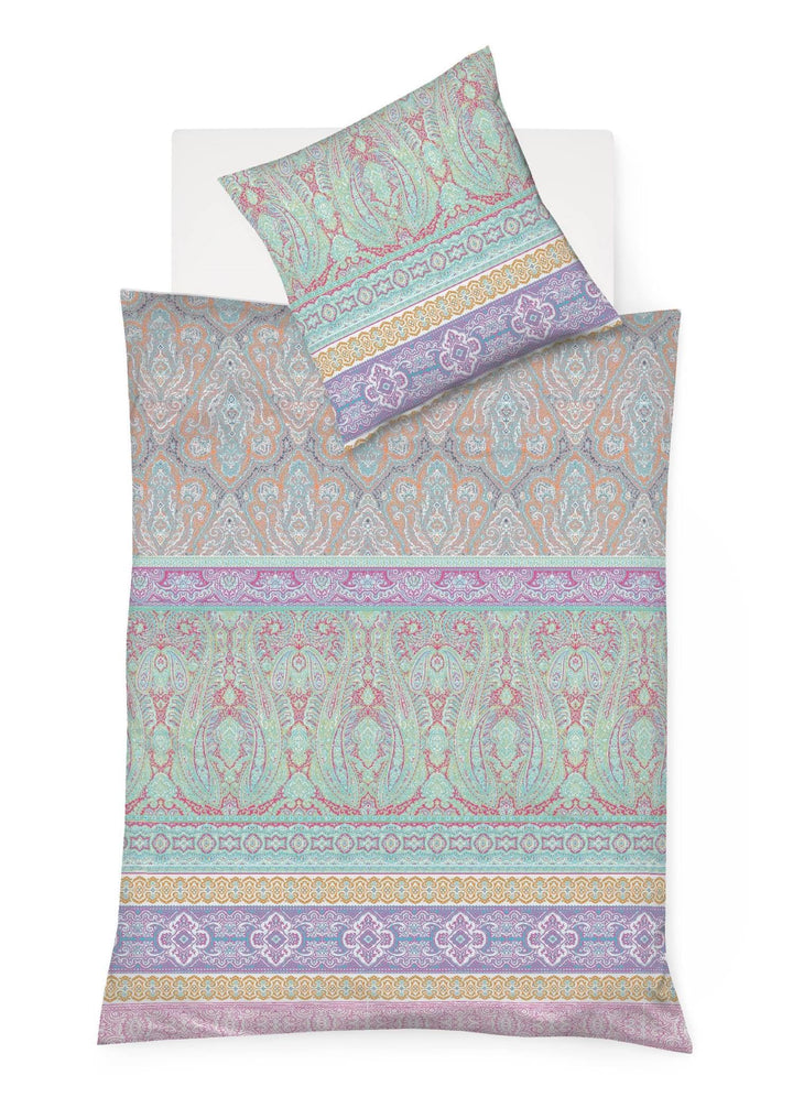 fleuresse Mako-Satin Bettwäsche Modern Classic Dilbeek Mint 1 Bettbezug 155 x 220 cm + 1 Kissenbezug