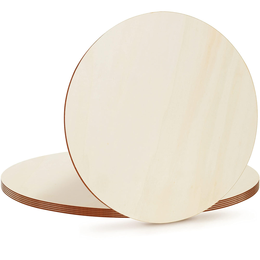Belle Vous Unbearbeitete Holzscheiben Rund (6 Stk) - 40 cm Durchmesser - Natürliche 2,5 mm Dünne Hol