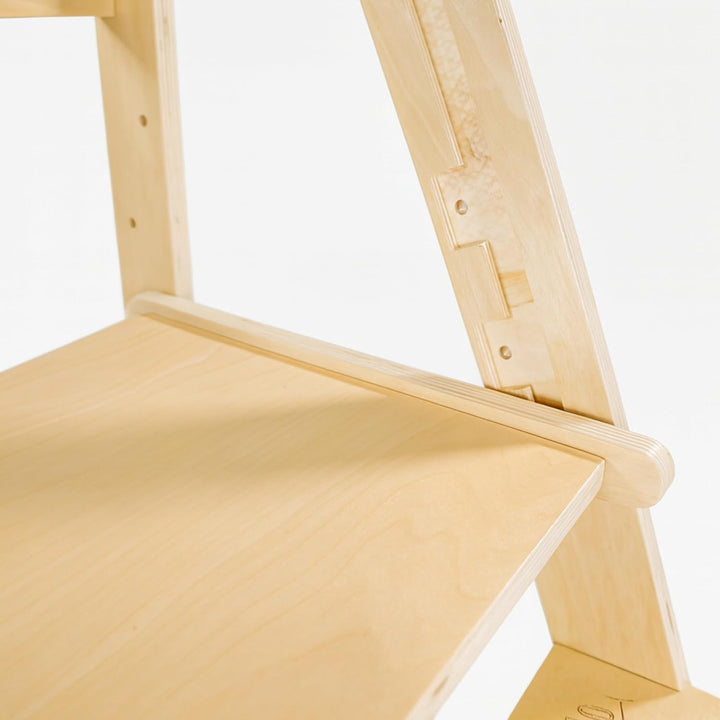Lemodo Montessori Lernturm klappbar aus Birkenholz, 3-Fach höhenverstellbar, Natur lackiert, bis 50