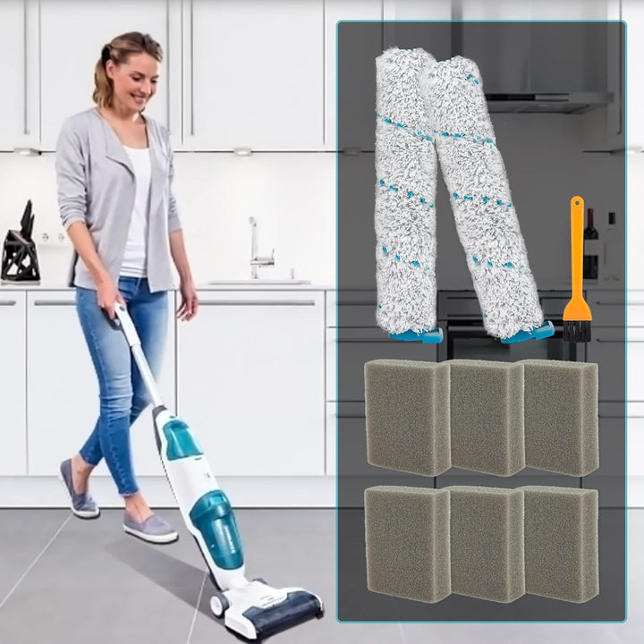 Zubehörset für Leifheit Akku-Wischsauger Regulus Aqua PowerVac Nasssauger 2 Mikrofaserwalzen & 6 Sch