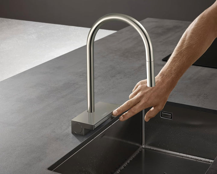 hansgrohe Küchenarmatur Aquno Select M81 (Wasserhahn Küche mit Abtropfsieb, 360° schwenkbar, auszieh