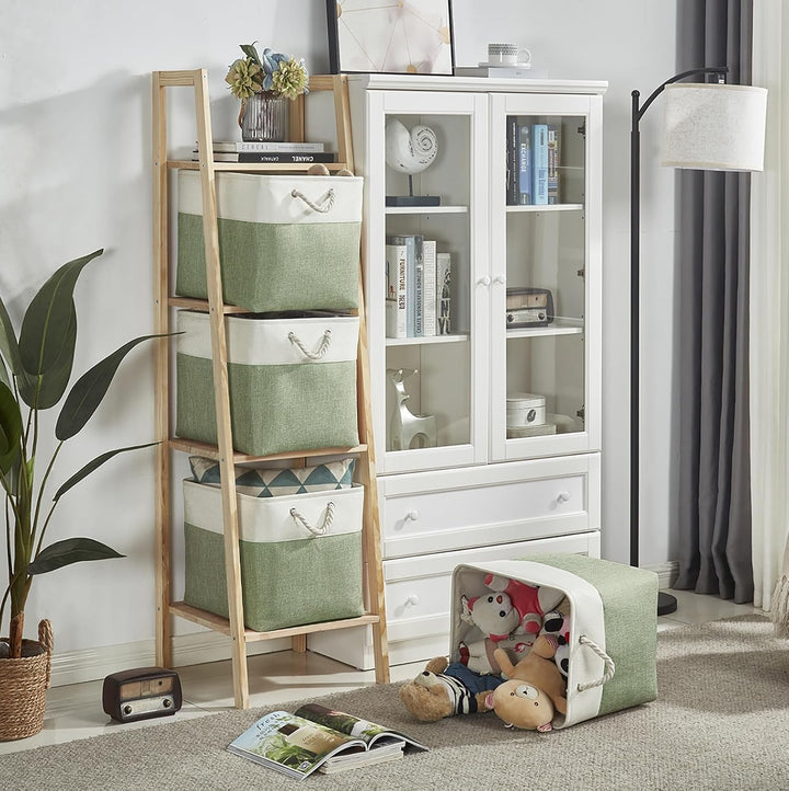 SOCOHOME Aufbewahrungsboxen Stoff, 25x25x25cm körbe Aufbewahrung für Spielzeug Regal Garderobe,Wasch