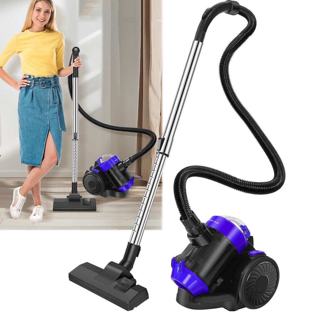 Staubsauger für Tierhaare 1500W - Zylinder Staubsauger ohne Beutel mit 5m Teleskoprohr für alle Böde