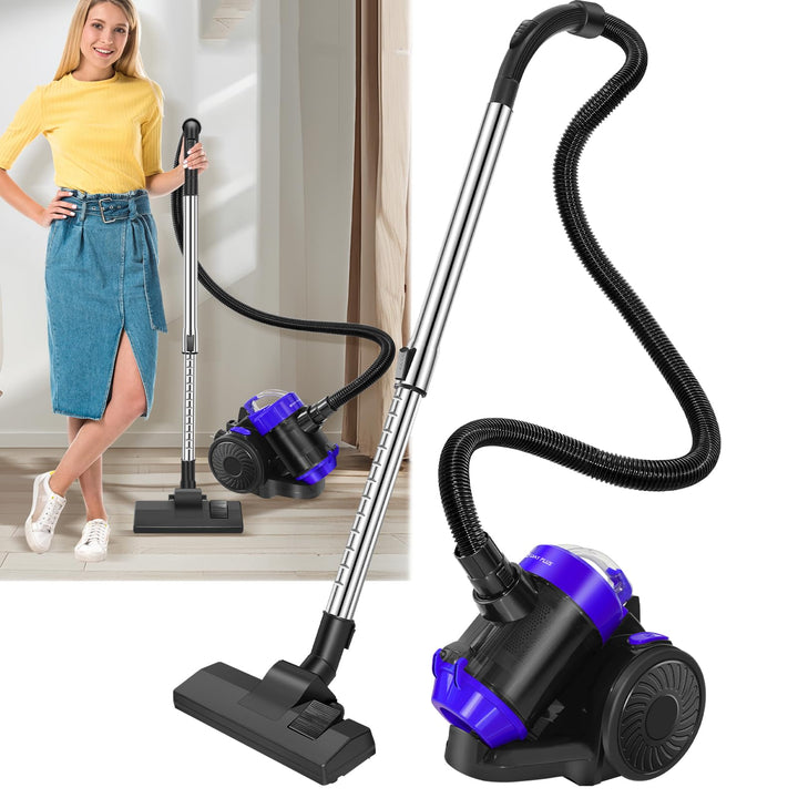 Staubsauger für Tierhaare 1500W - Zylinder Staubsauger ohne Beutel mit 5m Teleskoprohr für alle Böde