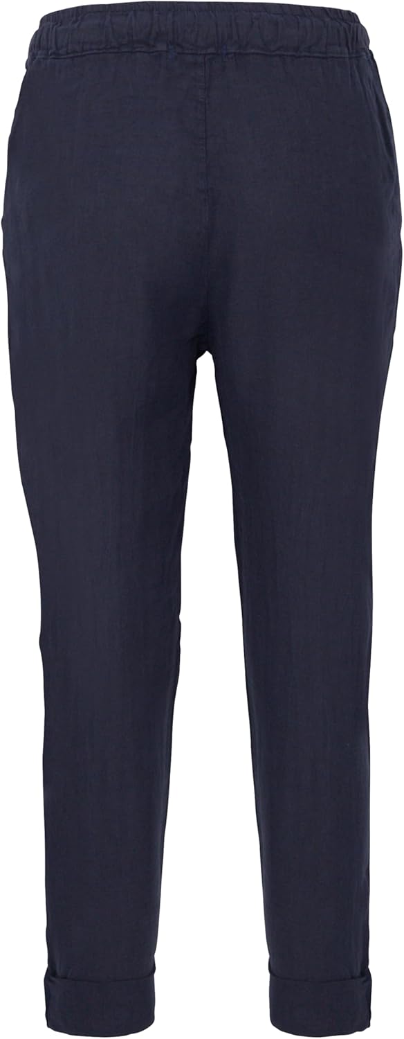 Malito Damen Hose aus Leinen | Stoffhose in Unifarben | Freizeithose für den Strand | Chino - Joggin