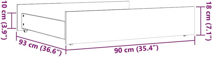 vidaXL Bettschubladen 2 Stk., Bettschublade mit Rollen, Schublade für Bett, Bettkasten Bettschubkast