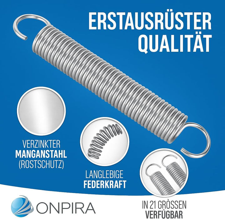 Onpira® 2x Universal Garagentor Feder in 21 Grössen verzinkt in Erstausrüster Qualität! zur Auswahl