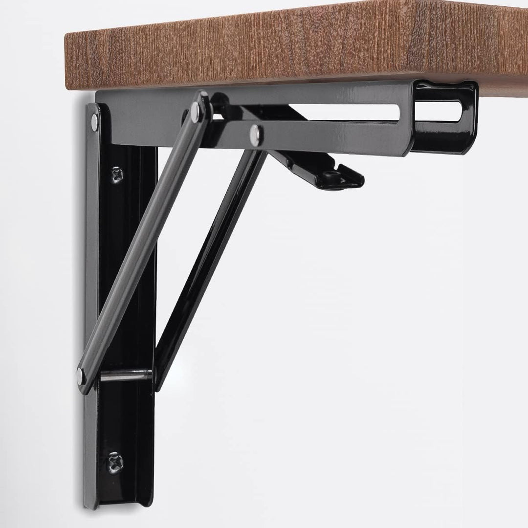 YUMORE Klappkonsole Schwerlast 400mm Regalträger Klappbar Schwarz - 2 Stück Metall Klappkonsolen Wan