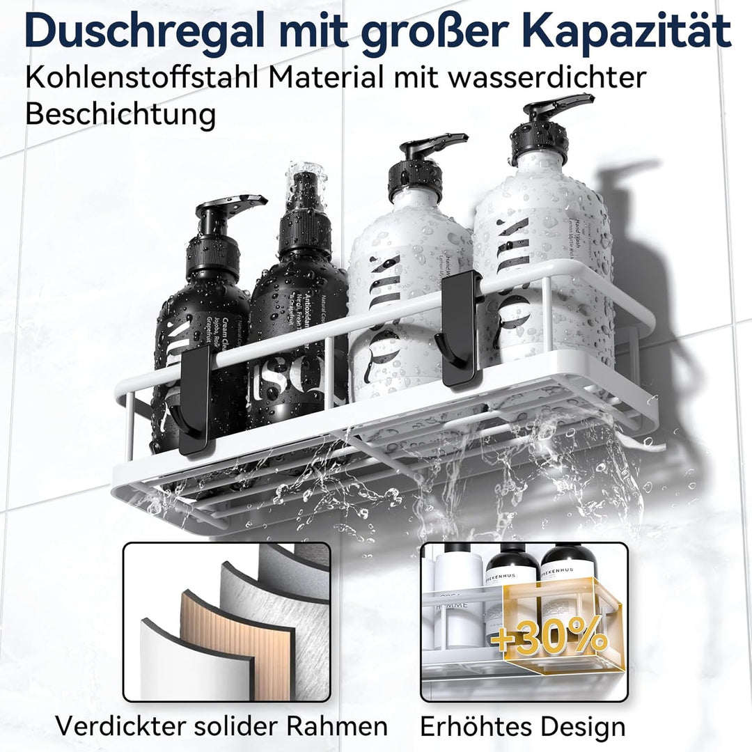 YASONIC Duschablage ohne Bohren Badezimmer Organizer, Badregal Duschregal ohne Bohren, Duschhalterun
