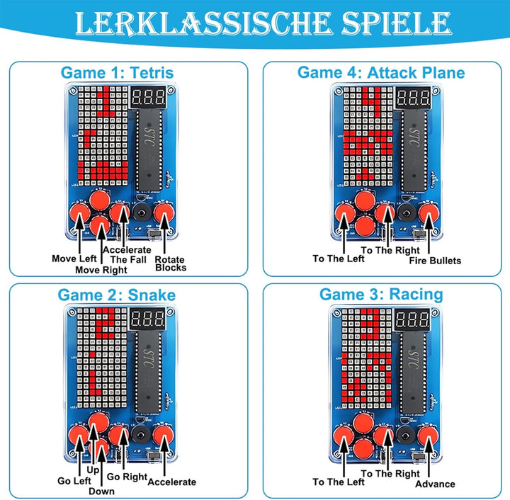 DIY SpielekonsoleLöten Elektronik Baukasten DIY Games Console Handheld Kit Löt Bausatz für Studenten