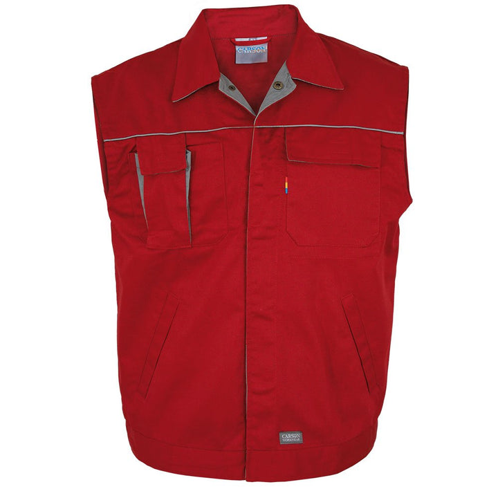 Carson Contrast Arbeitsweste, Rot / Grau, L Rot / Grau L, Rot / Grau L