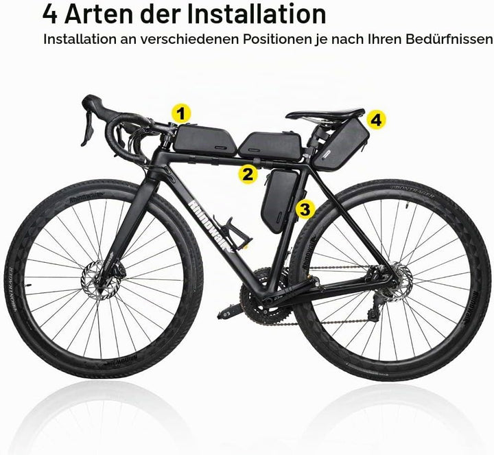 Fahrrad Oberrohrtasche Wasserdicht 1.5L Rahmentasche Hartschale Dreieckstasch für MTB Rennrad Gravel