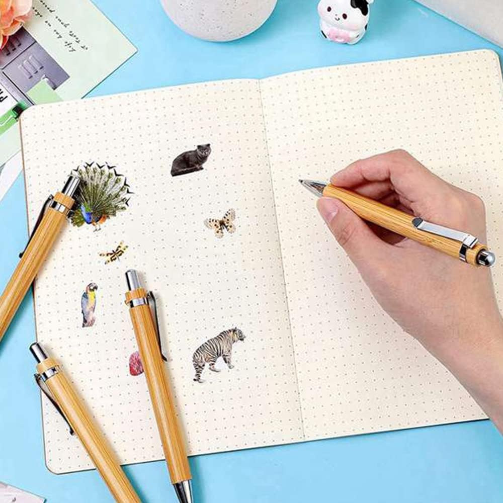 NIZEAMI 80 StüCk Kugelschreiber Stift Set Bambus Kugelschreiber Stift BüRo- & Schul Bedarf Stifte &