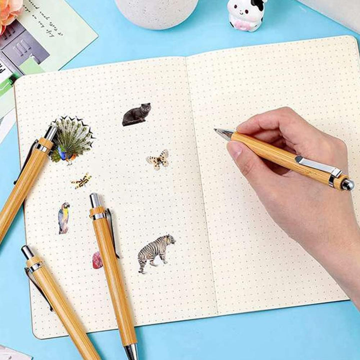 NIZEAMI 80 StüCk Kugelschreiber Stift Set Bambus Kugelschreiber Stift BüRo- & Schul Bedarf Stifte &